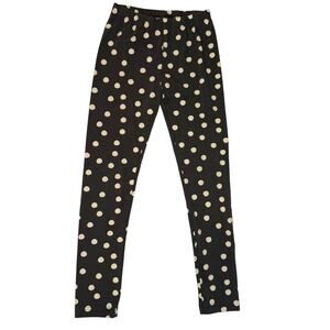 Hanna Andersson Charcoal Black Polka Dot Leggings Tights Kids size 8